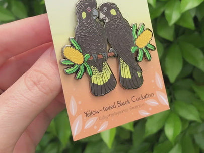 Yellow-tailed Black Cockatoos Enamel Pin