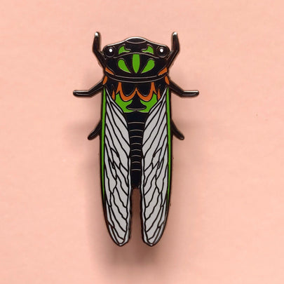 Drummer Cicada Enamel Pin