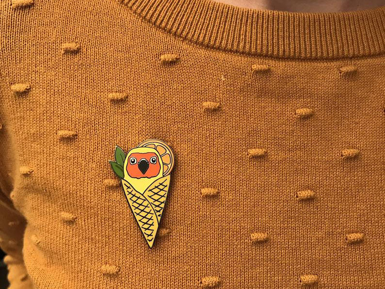 Citrus Conure I-Screams Enamel Pin