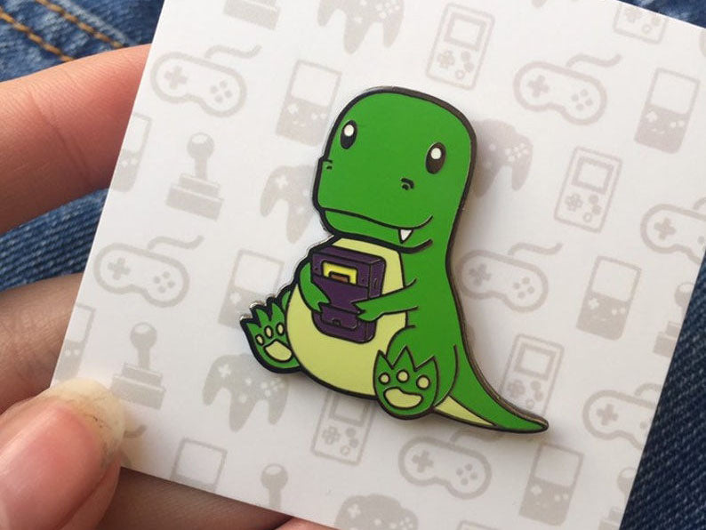 Retrosaur Gaming Enamel Pin