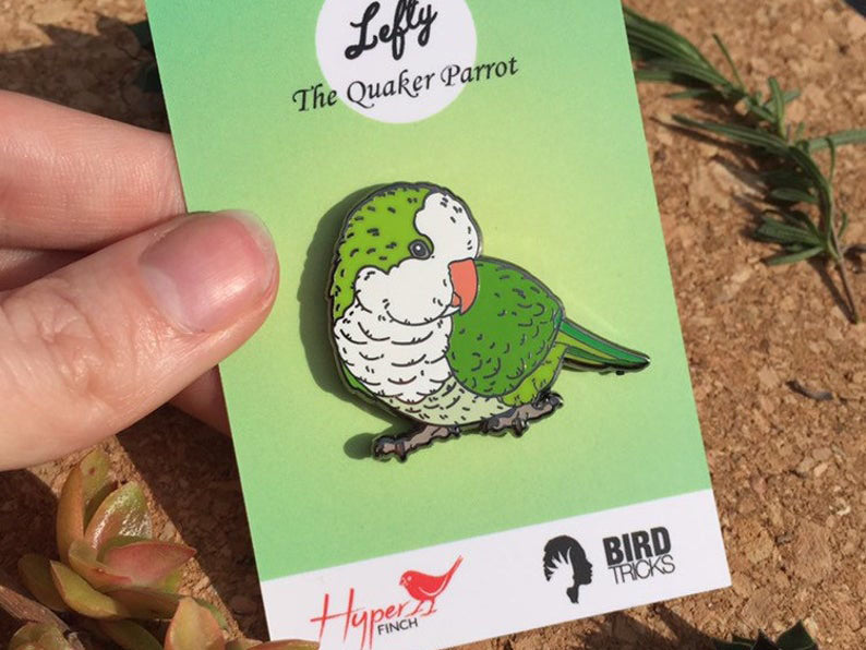 Lefty the Quaker Parrot Enamel Pin