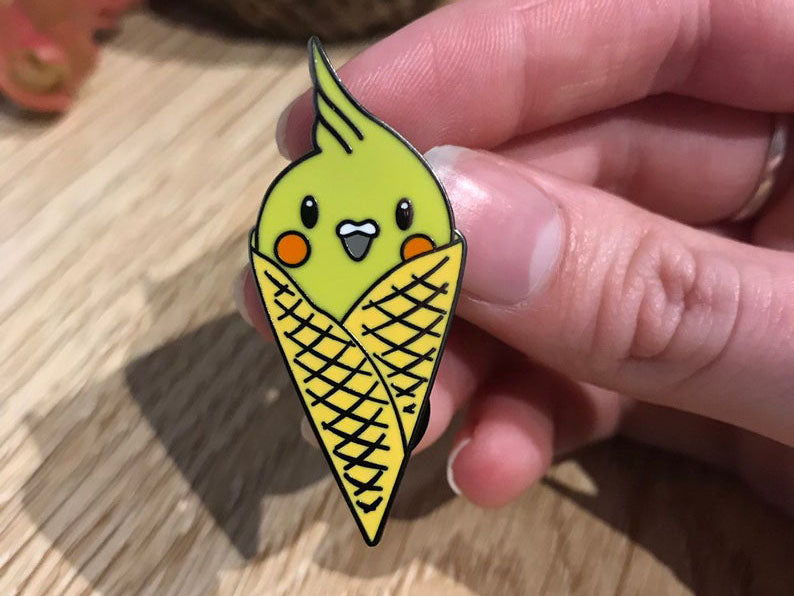 Banana-Tiel Split (Cockatiel) Enamel Pin