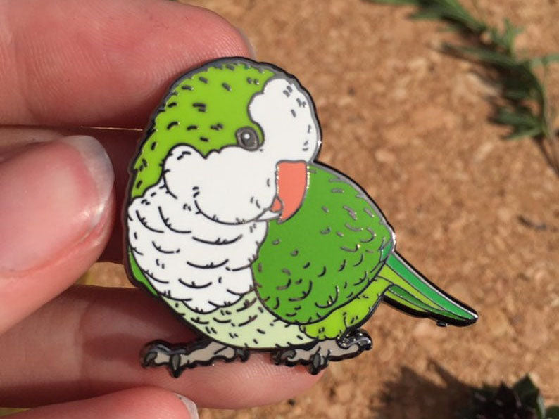 Lefty the Quaker Parrot Enamel Pin