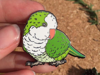 Lefty the Quaker Parrot Enamel Pin