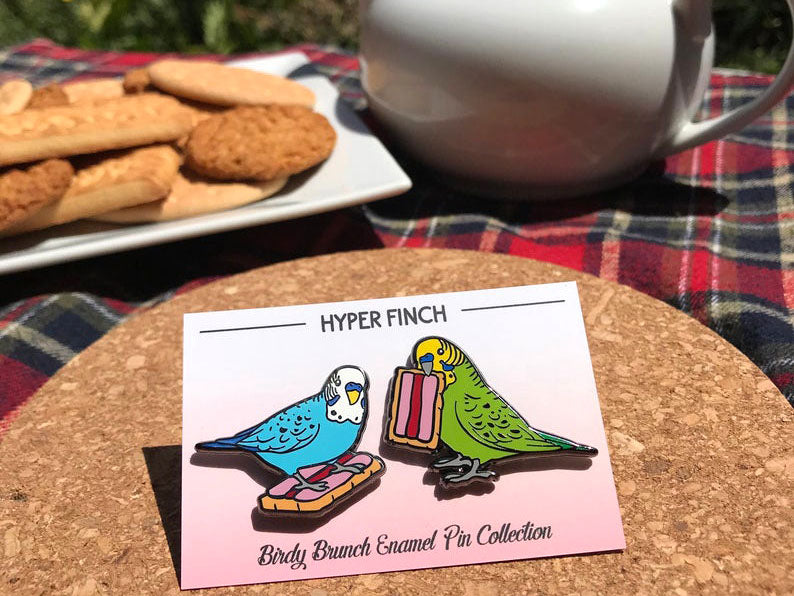 Budgie Bickie Break Enamel Pin Set