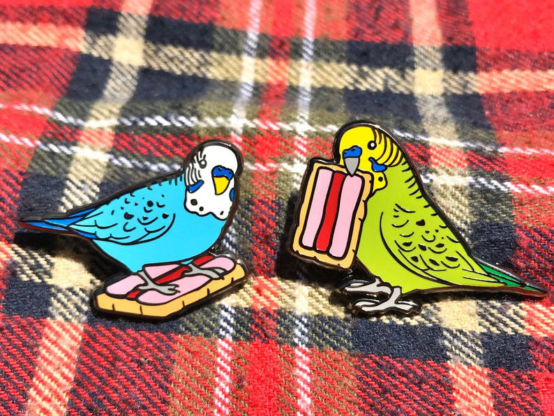 Budgie Bickie Break Enamel Pin Set