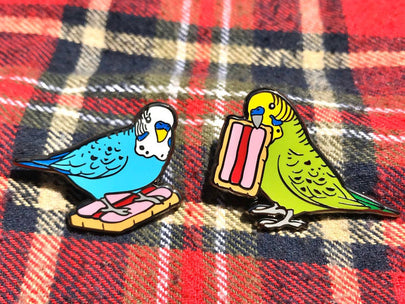 Budgie Bickie Break Enamel Pin Set