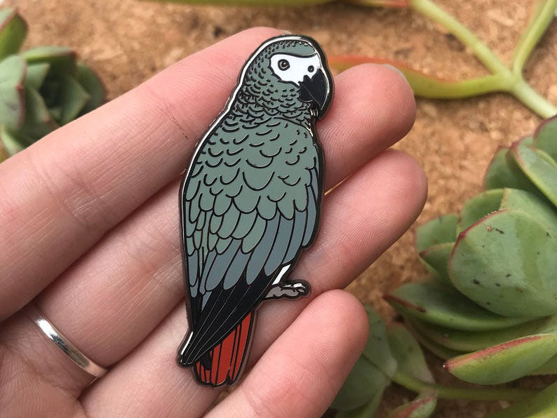 Cressi The Congo African Grey Enamel Pin