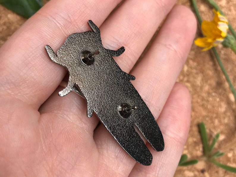 Drummer Cicada Enamel Pin