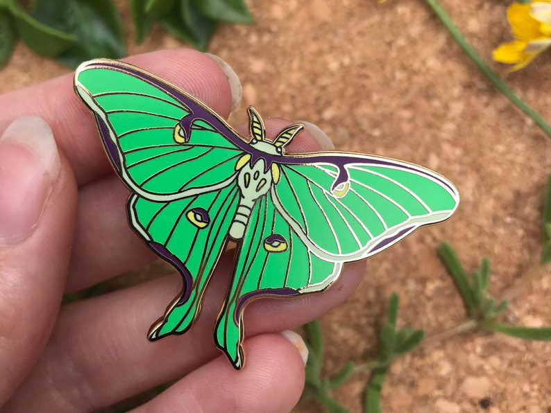 Luna Moth Hard Enamel Pin