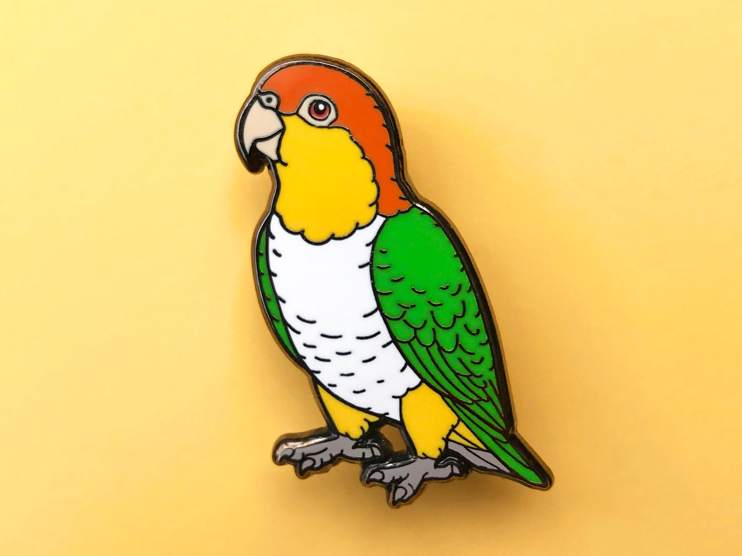 Widget the White-Bellied Caique Enamel Pin