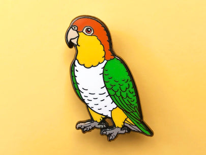 Widget the White-Bellied Caique Enamel Pin
