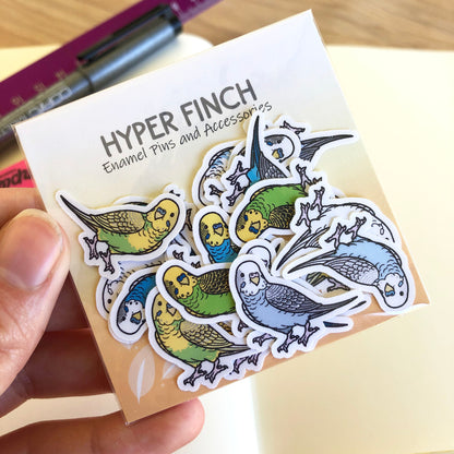 Mixed Budgie Mini Sticker Pack (20 pack)