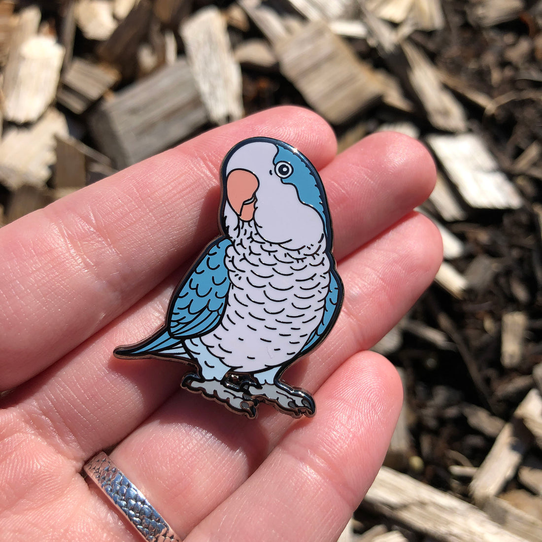 Quaker Parrot Enamel Pin – Hyper Finch