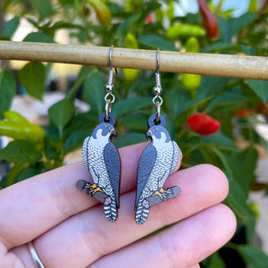Peregrine Falcon Wooden Earrings