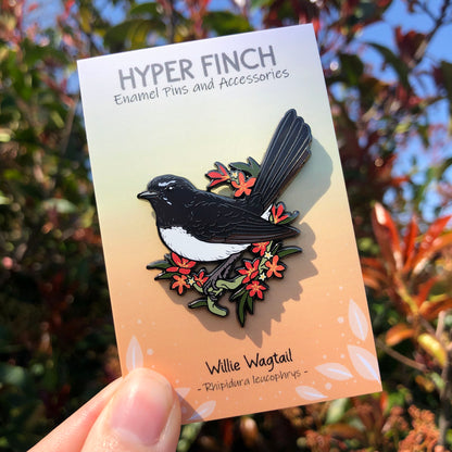 Willie Wagtail Enamel Pin