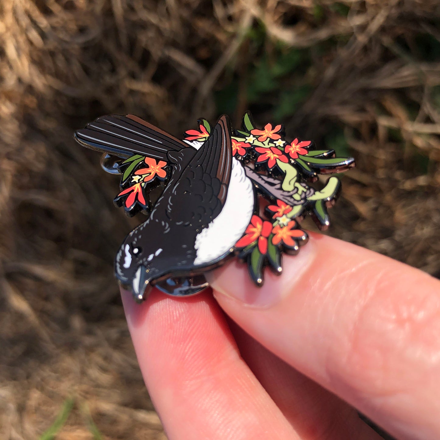 Willie Wagtail Enamel Pin