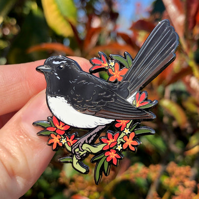 Willie Wagtail Enamel Pin