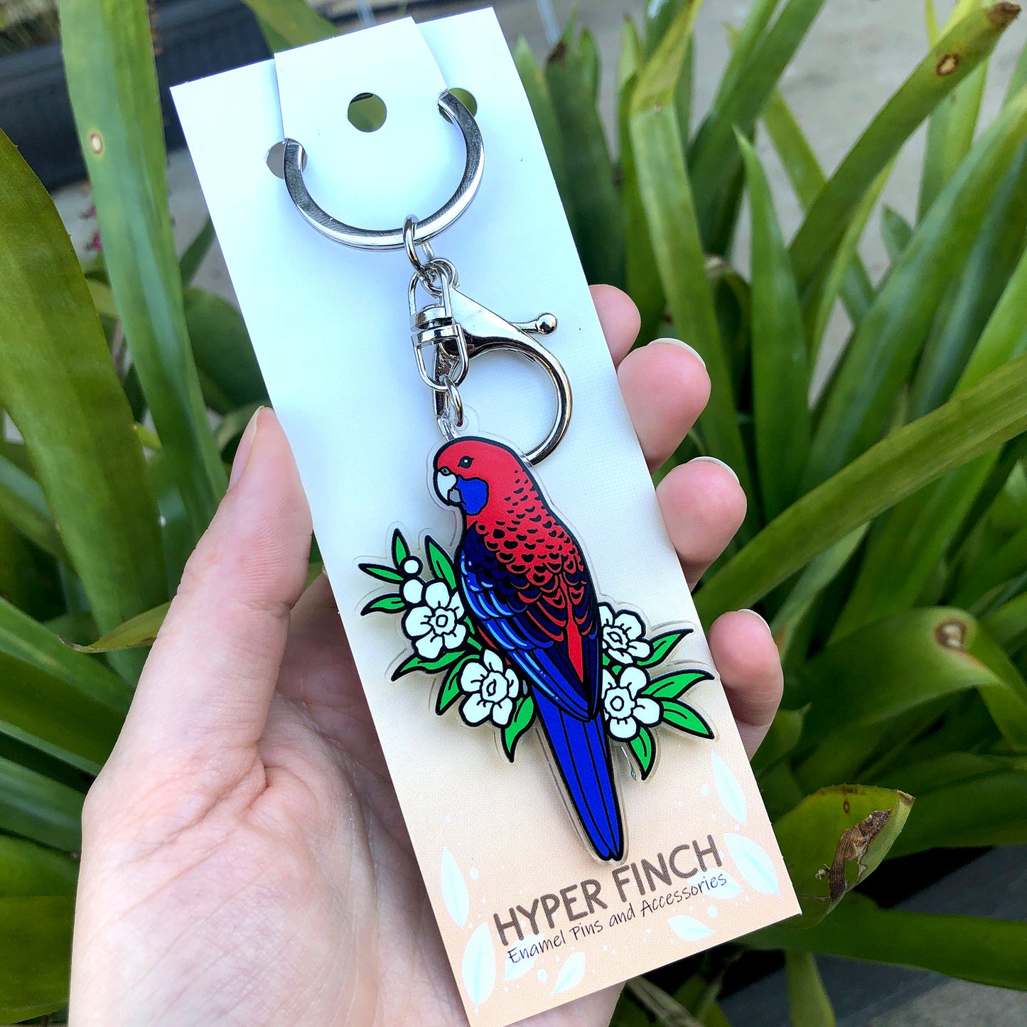 Crimson Rosella Keychain