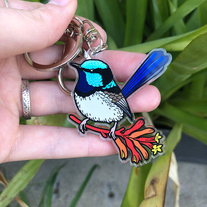 Superb Fairywren Keychain