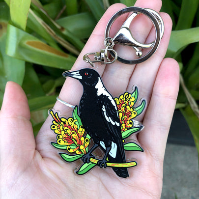 Australian Magpie Keychain