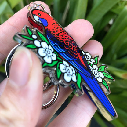 Crimson Rosella Keychain