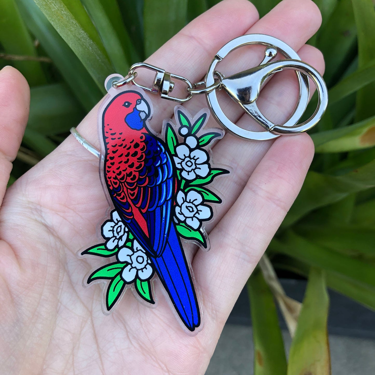 Crimson Rosella Keychain