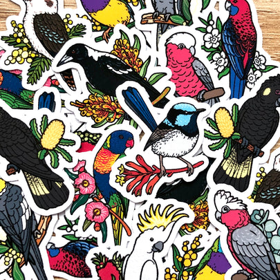 Australian Birds Mini Sticker Pack (20 pack)