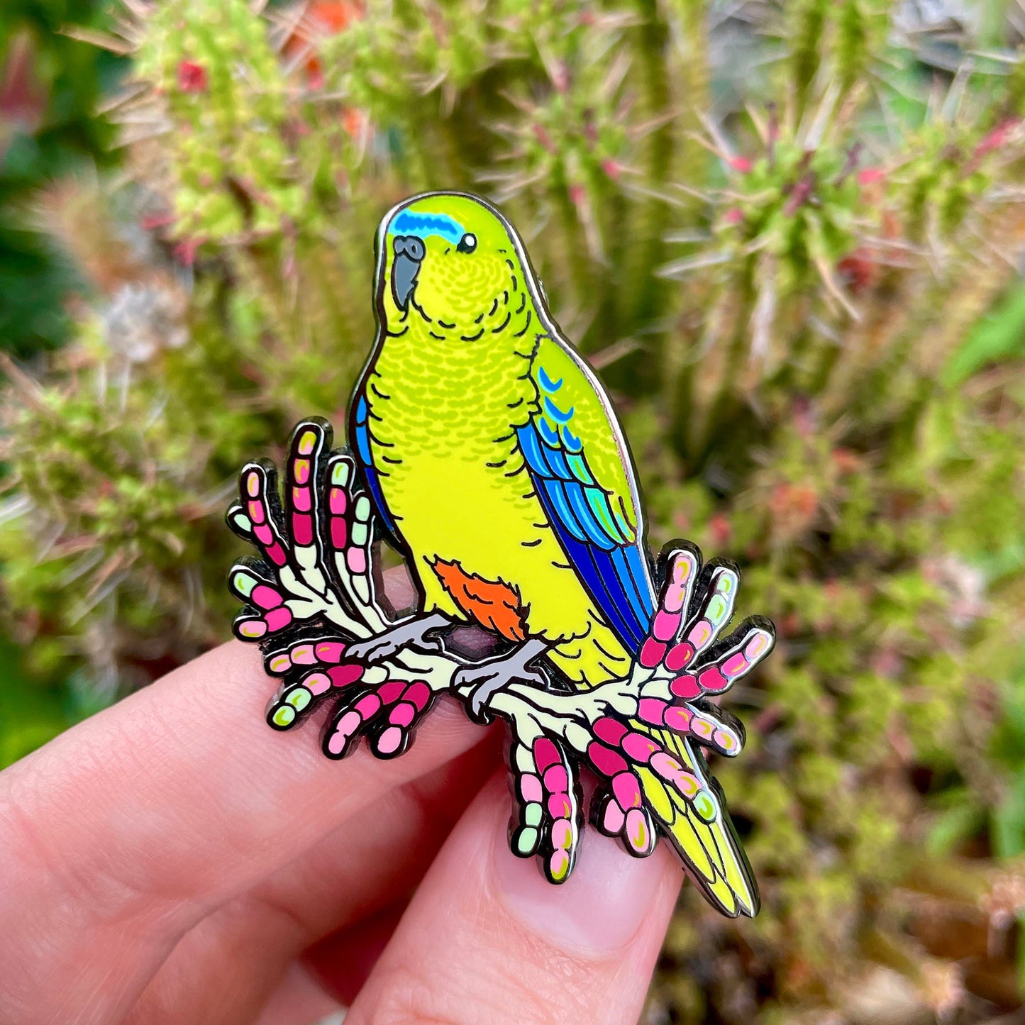 Orange-bellied Parrot Enamel Pin