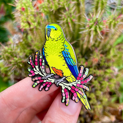 Orange-bellied Parrot Enamel Pin