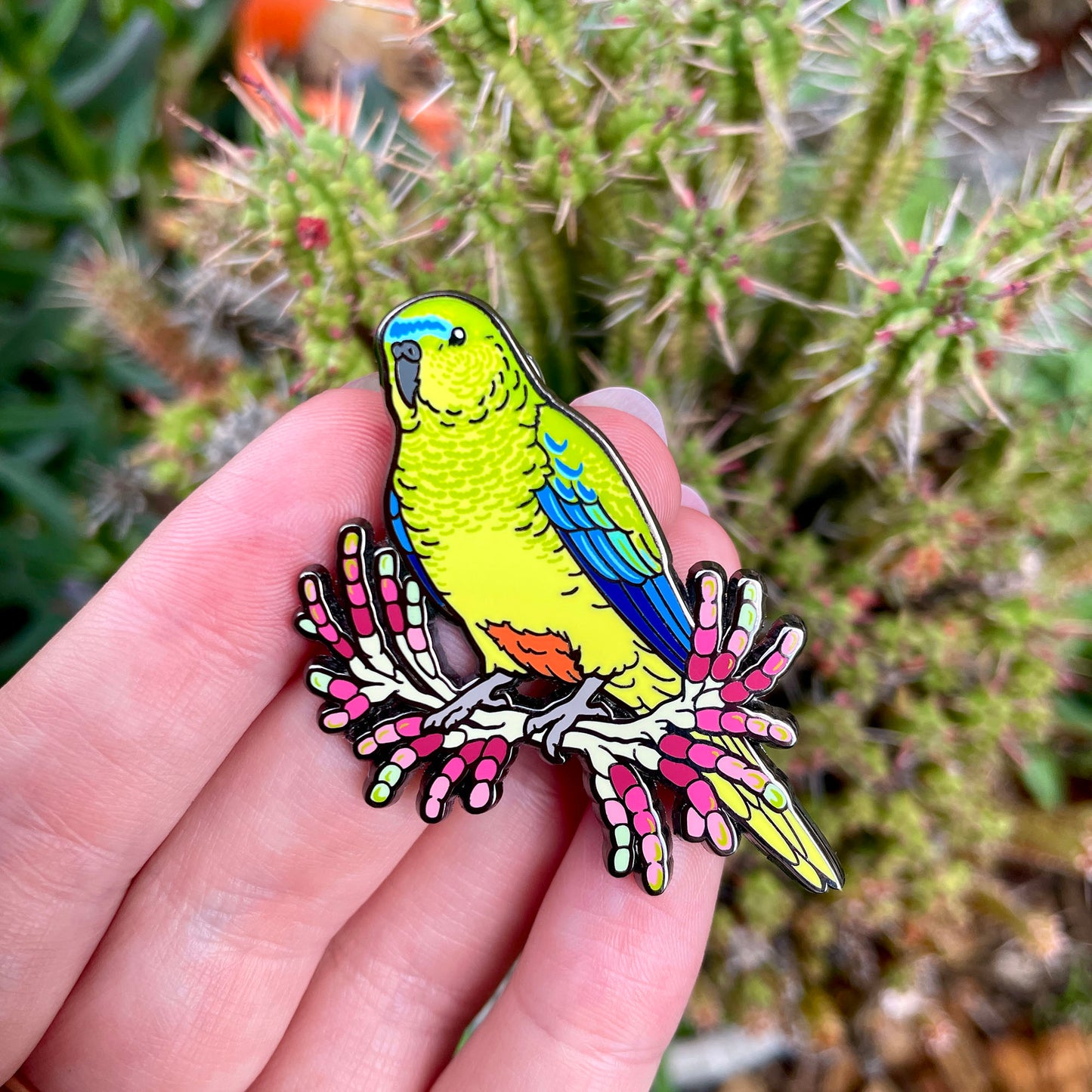Orange-bellied Parrot Enamel Pin