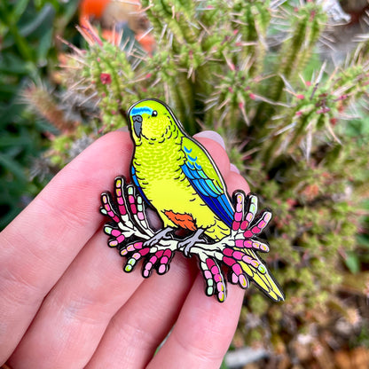 Orange-bellied Parrot Enamel Pin