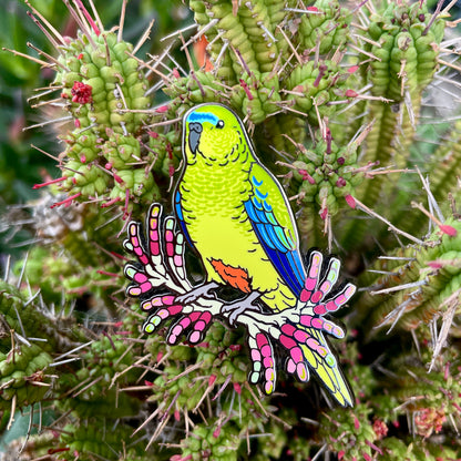 Orange-bellied Parrot Enamel Pin