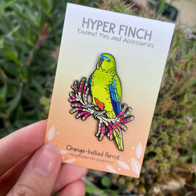 Orange-bellied Parrot Enamel Pin