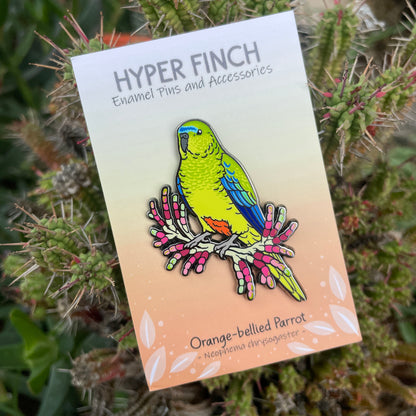 Orange-bellied Parrot Enamel Pin