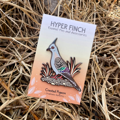 Crested Pigeon Enamel Pin