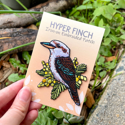 Laughing Kookaburra Embroided Iron on Patch