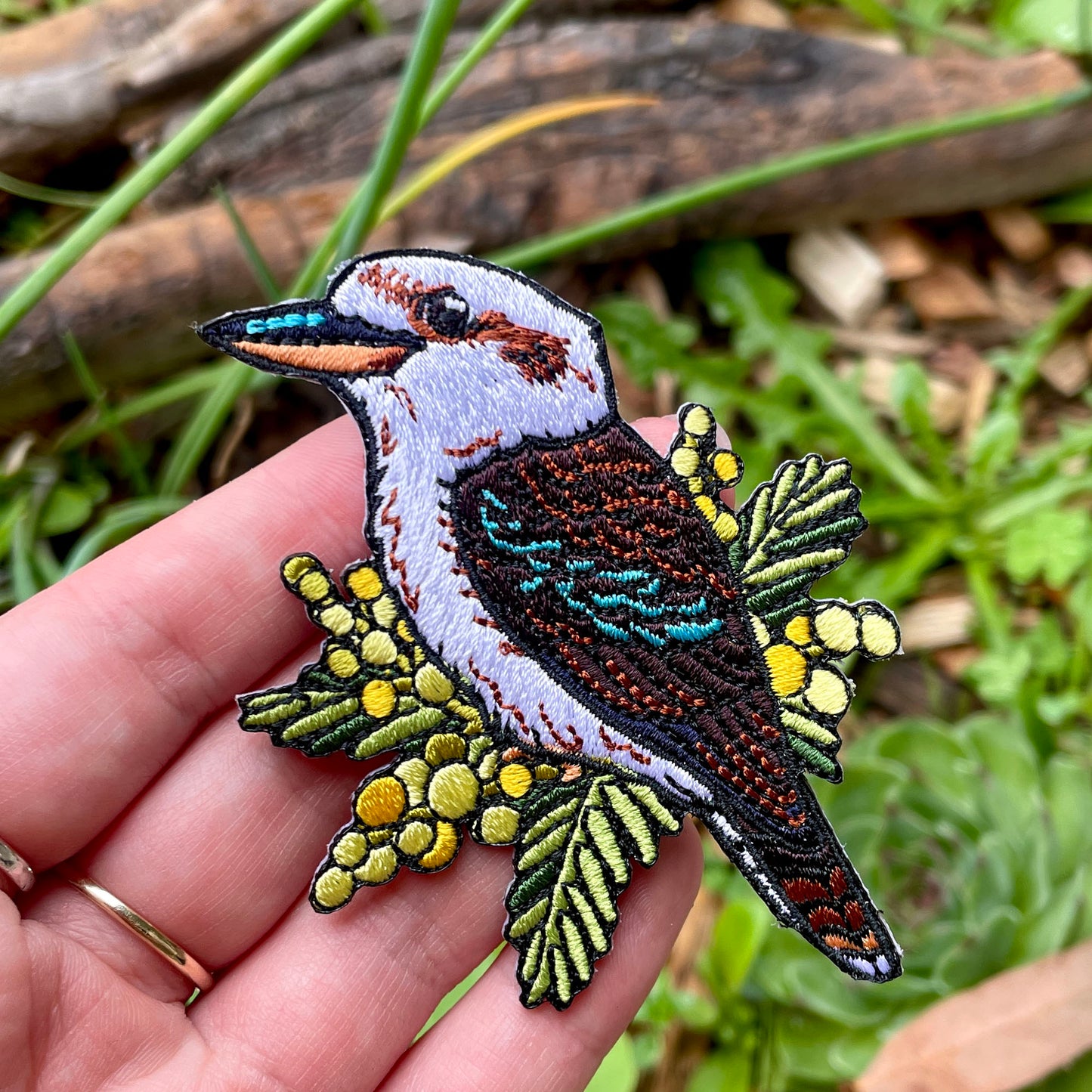 Laughing Kookaburra Embroided Iron on Patch