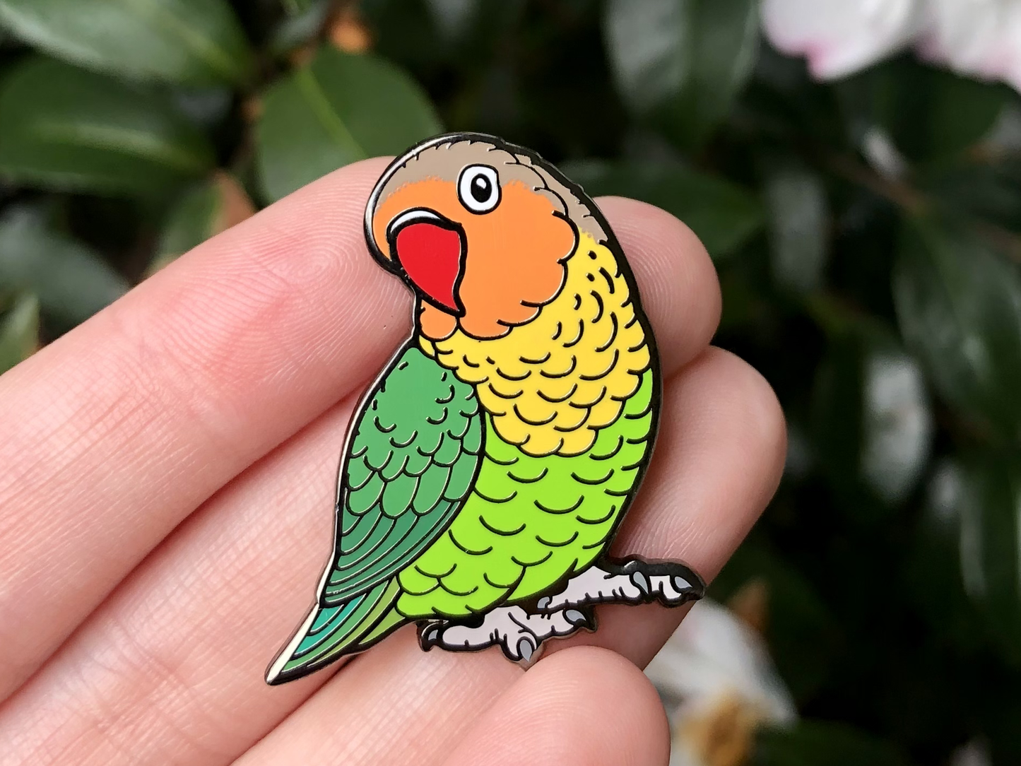 Fischer's Lovebird Enamel Pin