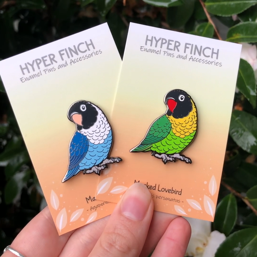 Masked Lovebird Enamel Pin