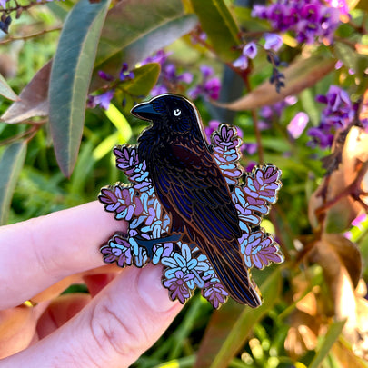 Australian Raven Enamel Pin