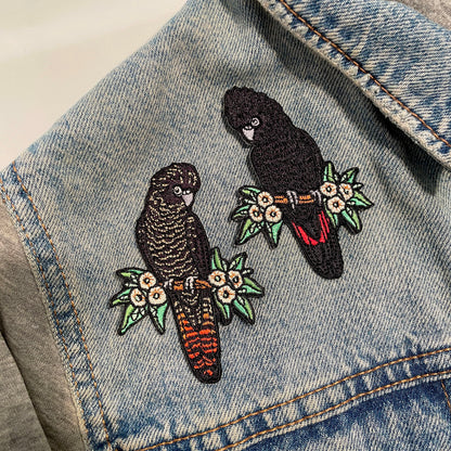 Red-tailed Black Cockatoo (Male) Embroided Iron on Patch