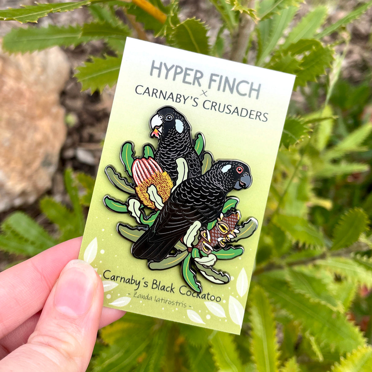 Carnaby’s Black Cockatoo Enamel Pin