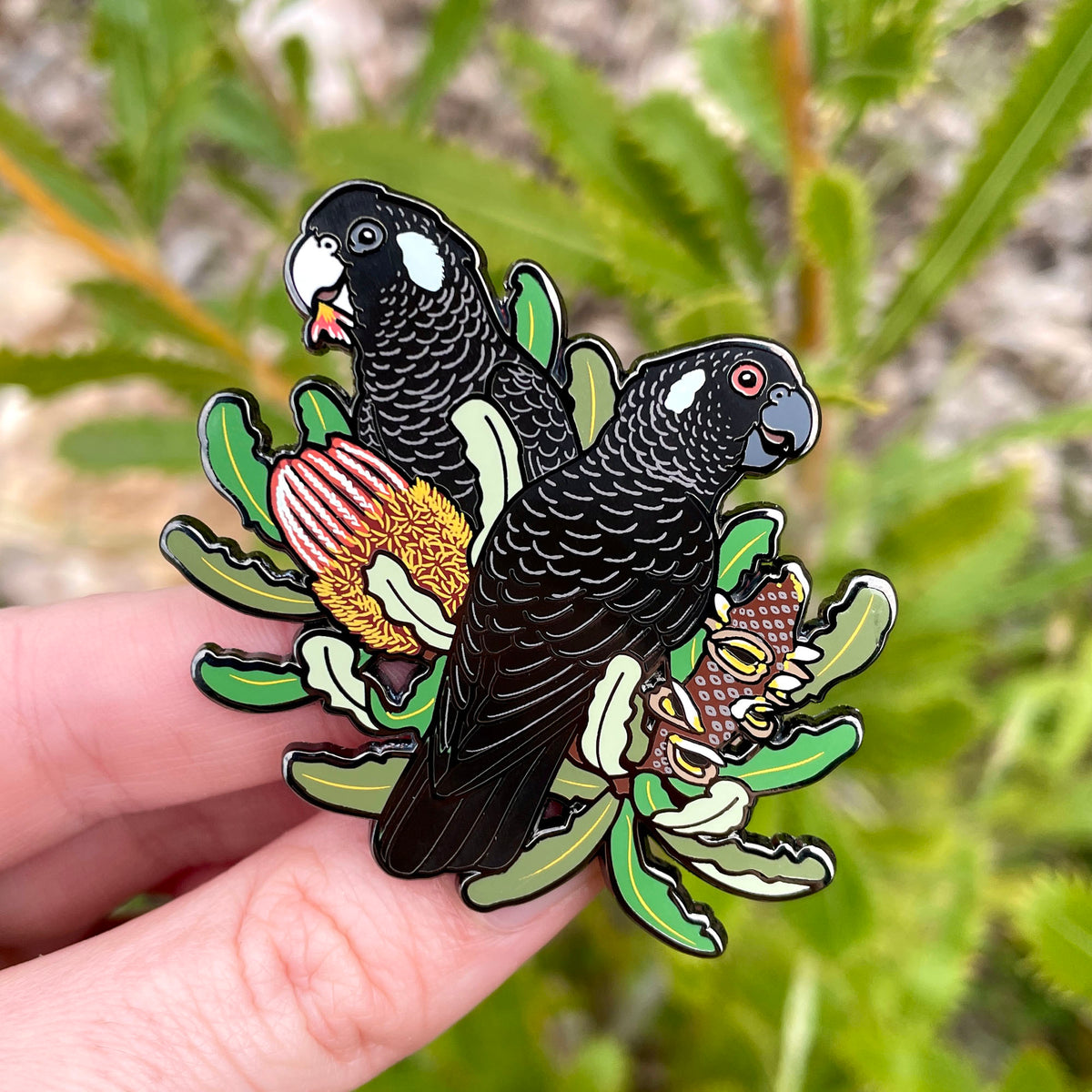 Carnaby’s Black Cockatoo Enamel Pin