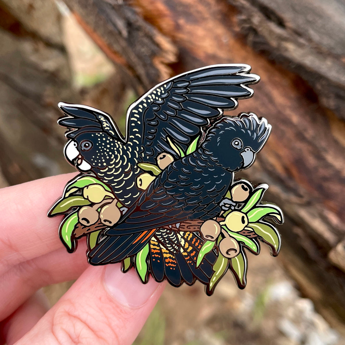 Forest Red-tailed Black Cockatoo Enamel Pin