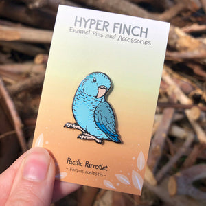 Pacific Parrotlet - Blue female -  Hard Enamel Pin