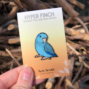 Pacific Parrotlet - Blue Male -  Hard Enamel Pin