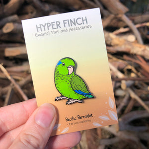 Pacific Parrotlet - Green Male -  Hard Enamel Pin
