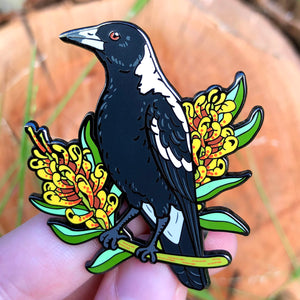 Australian Magpie Enamel Pin