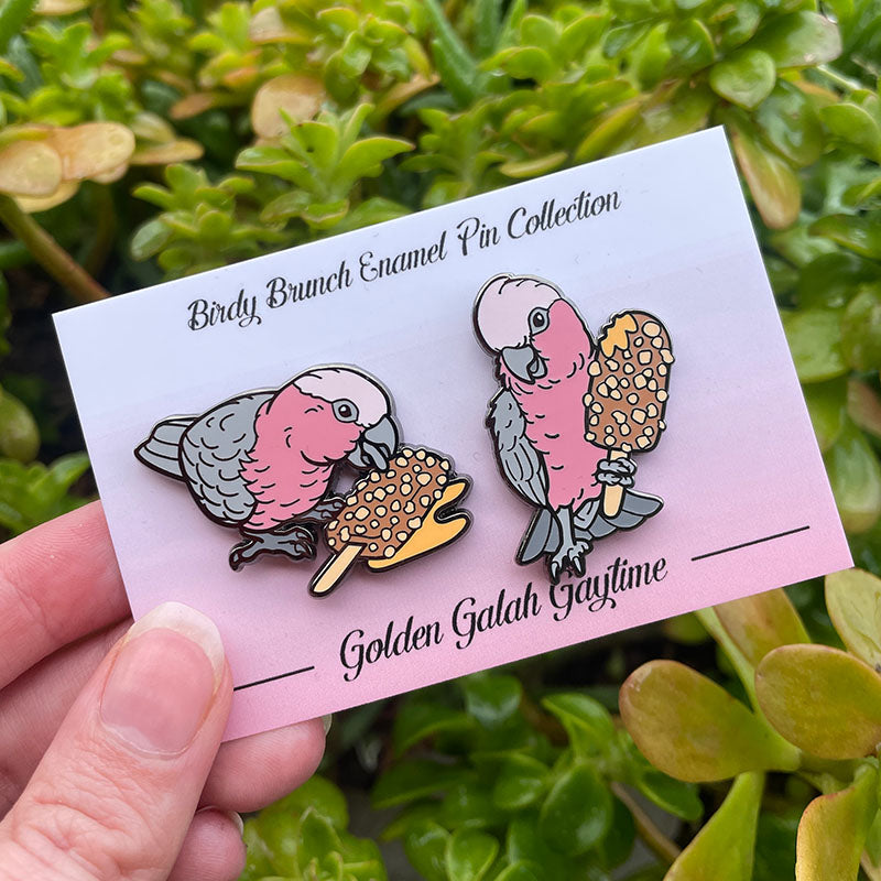 Golden Galah Gaytime Enamel Pin Set